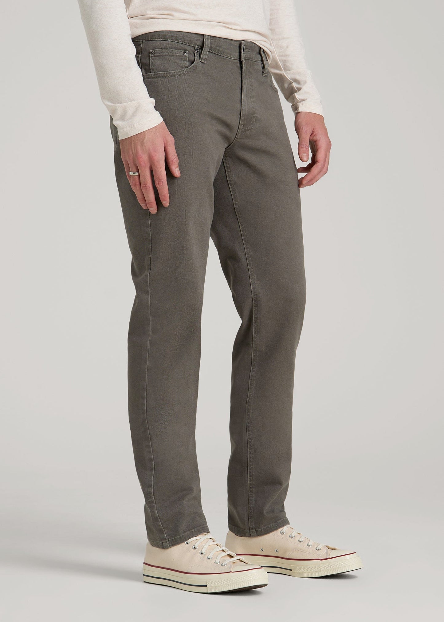 Carman Tapered Fit Colored Jeans for Tall Men in Sage