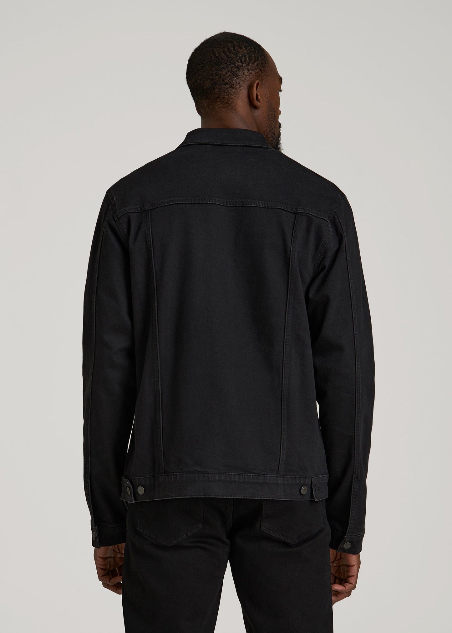 Classic Denim Jacket for Tall Men in Black