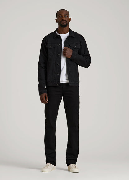 Classic Denim Jacket for Tall Men in Black