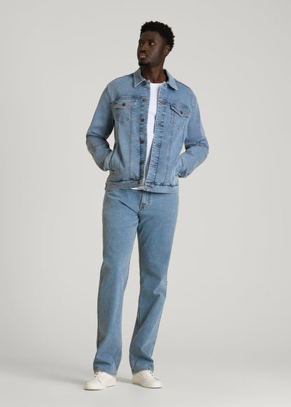 Classic Denim Jacket for Tall Men in Perfect Blue