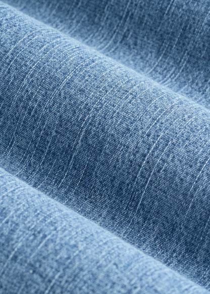 Classic Stretch Denim Shirt for Tall Men in Perfect Blue