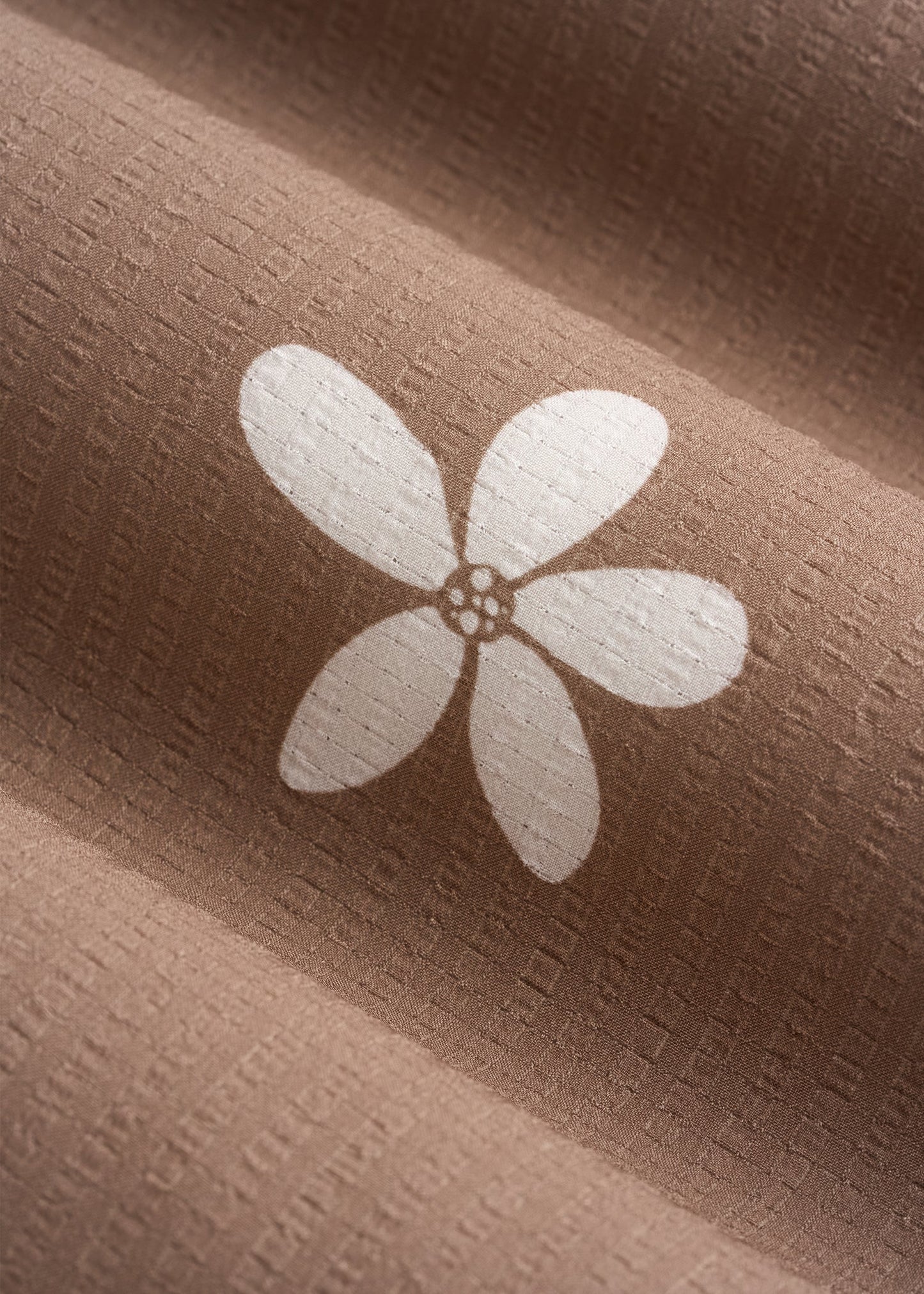 Coastal Perforated Button shirt for Tall Men in Warm Brown Floral