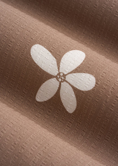 Coastal Perforated Button shirt for Tall Men in Warm Brown Floral