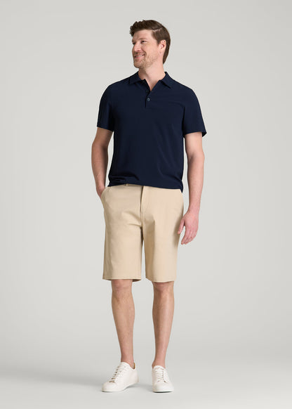 Coastal Perforated Polo for Tall Men in Patriot Blue