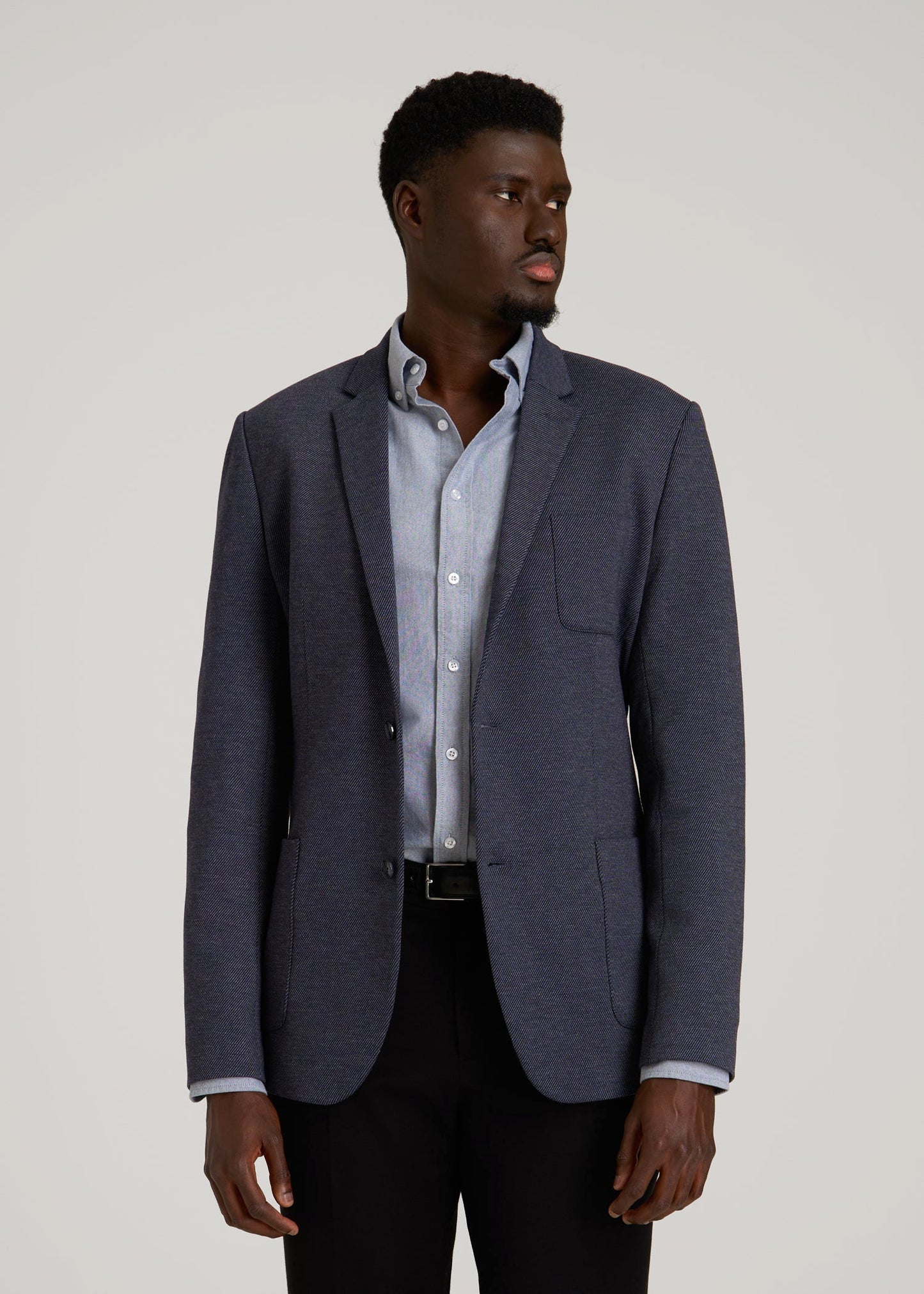 Core Blazer for Tall Men in Navy Diagonal