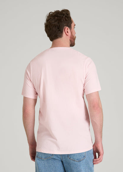 Core Cotton Crewneck Tee for Tall Men in Barely Pink