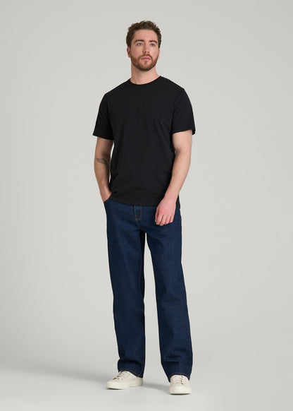 Core Cotton Crewneck Tee for Tall Men in Black