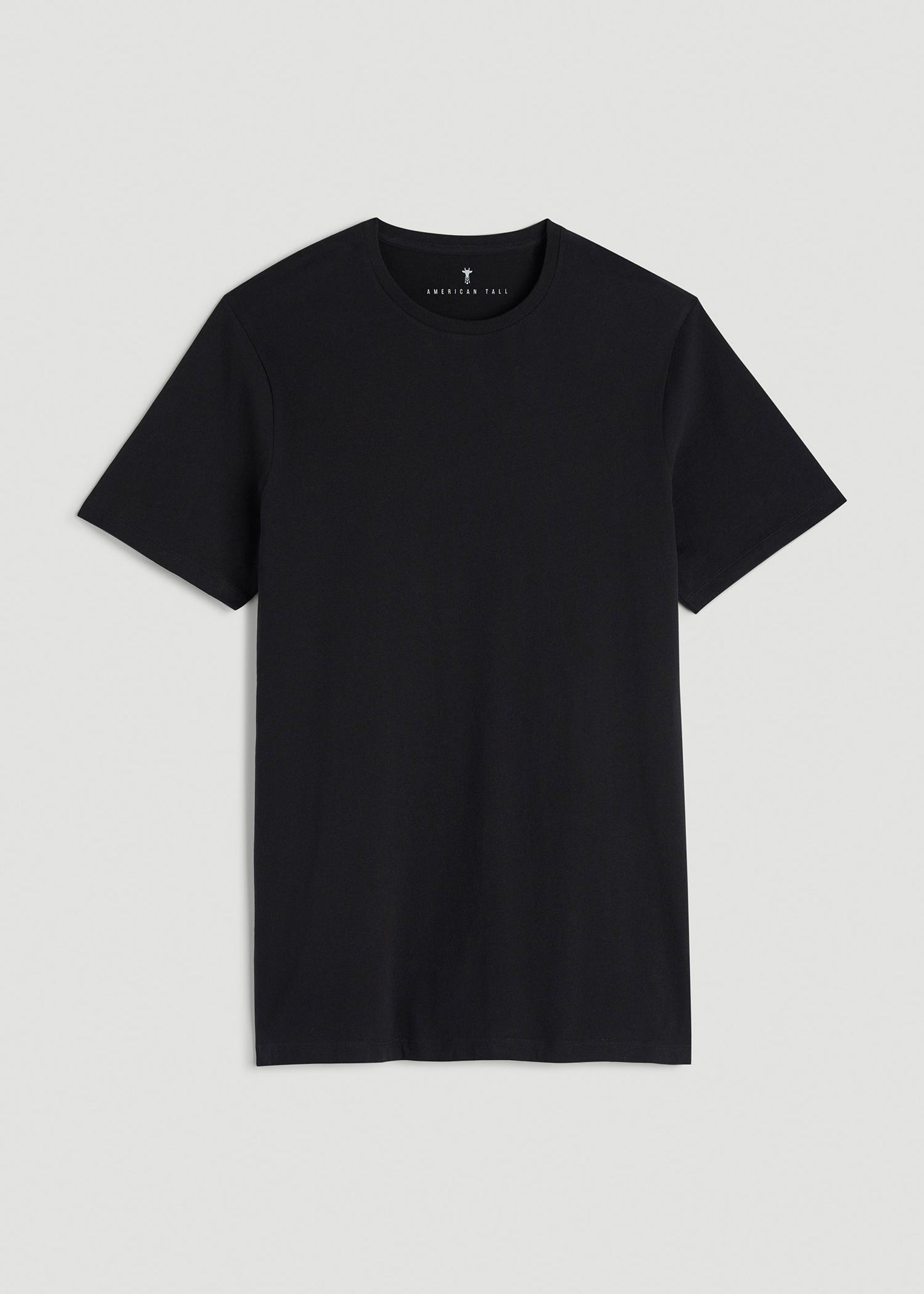Core Cotton Crewneck Tee for Tall Men in Black