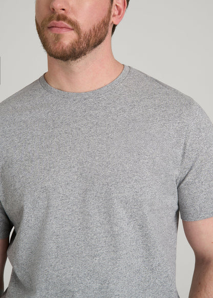 Core Cotton Crewneck Tee for Tall Men in Heathered Grey
