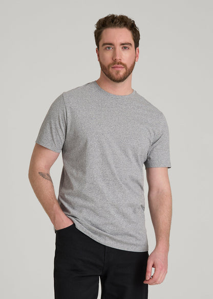 Core Cotton Crewneck Tee for Tall Men in Heathered Grey