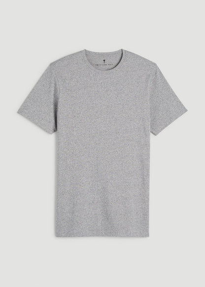 Core Cotton Crewneck Tee for Tall Men in Heathered Grey
