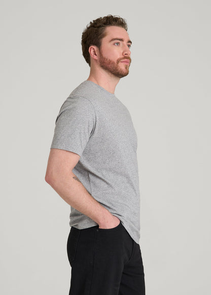 Core Cotton Crewneck Tee for Tall Men in Heathered Grey