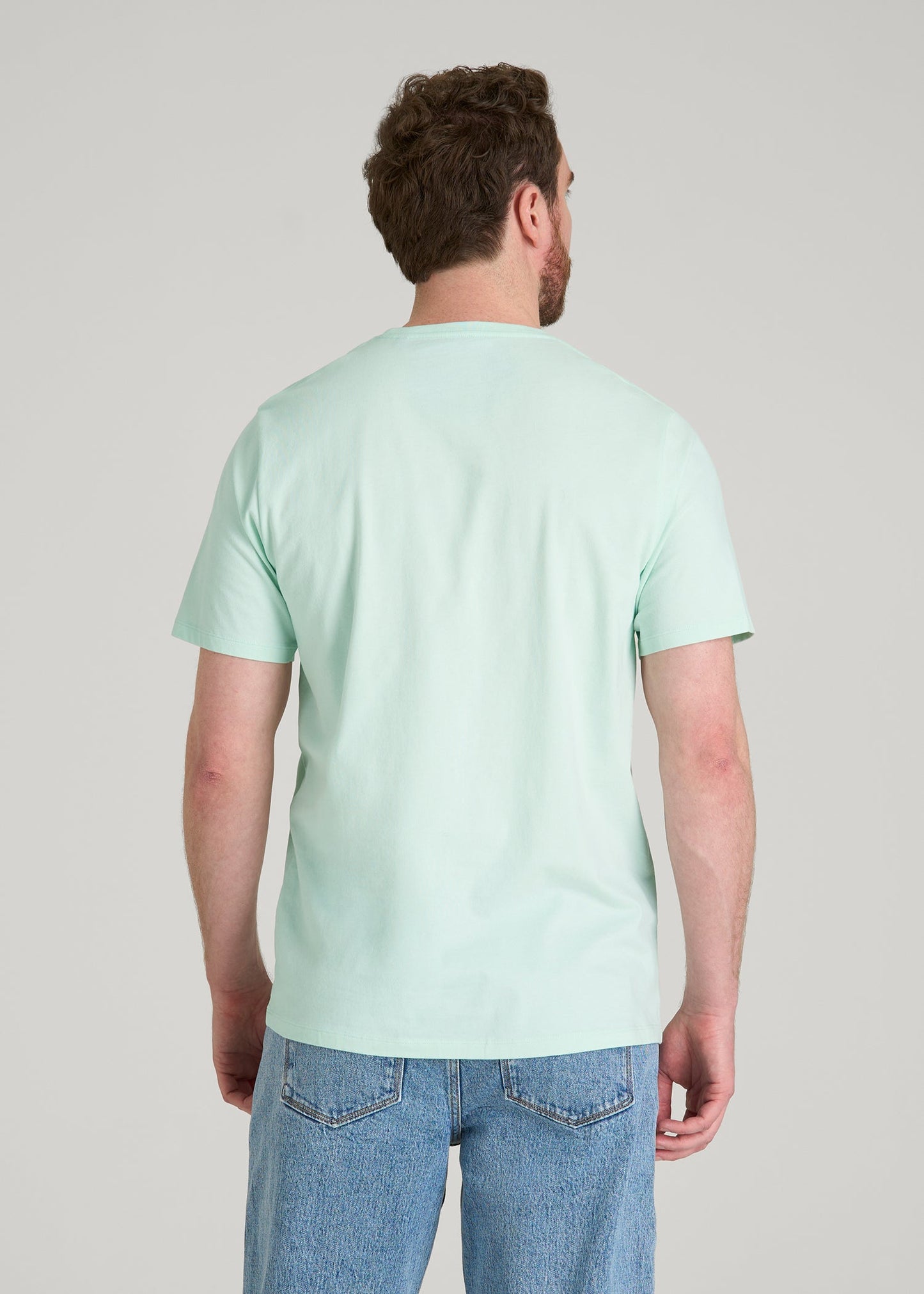 Core Cotton Crewneck Tee for Tall Men in Opal Blue