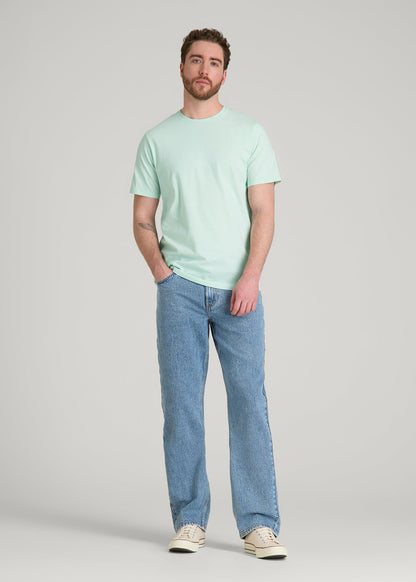 Core Cotton Crewneck Tee for Tall Men in Opal Blue