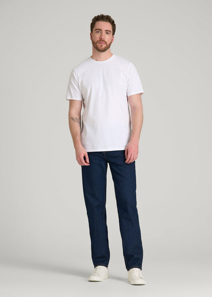 Core Cotton Crewneck Tee for Tall Men in White