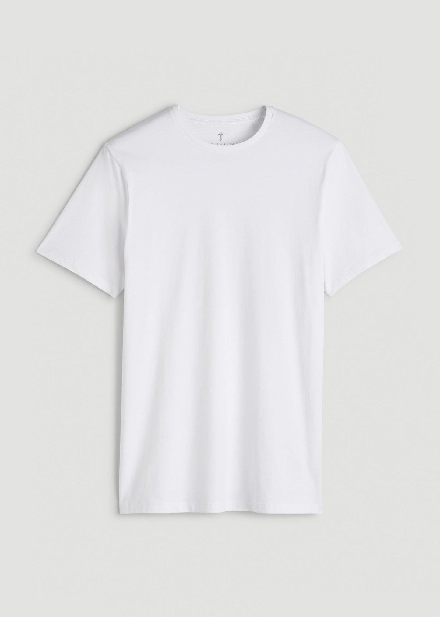 Core Cotton Crewneck Tee for Tall Men in White
