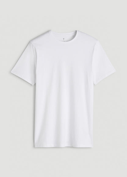 Core Cotton Crewneck Tee for Tall Men in White