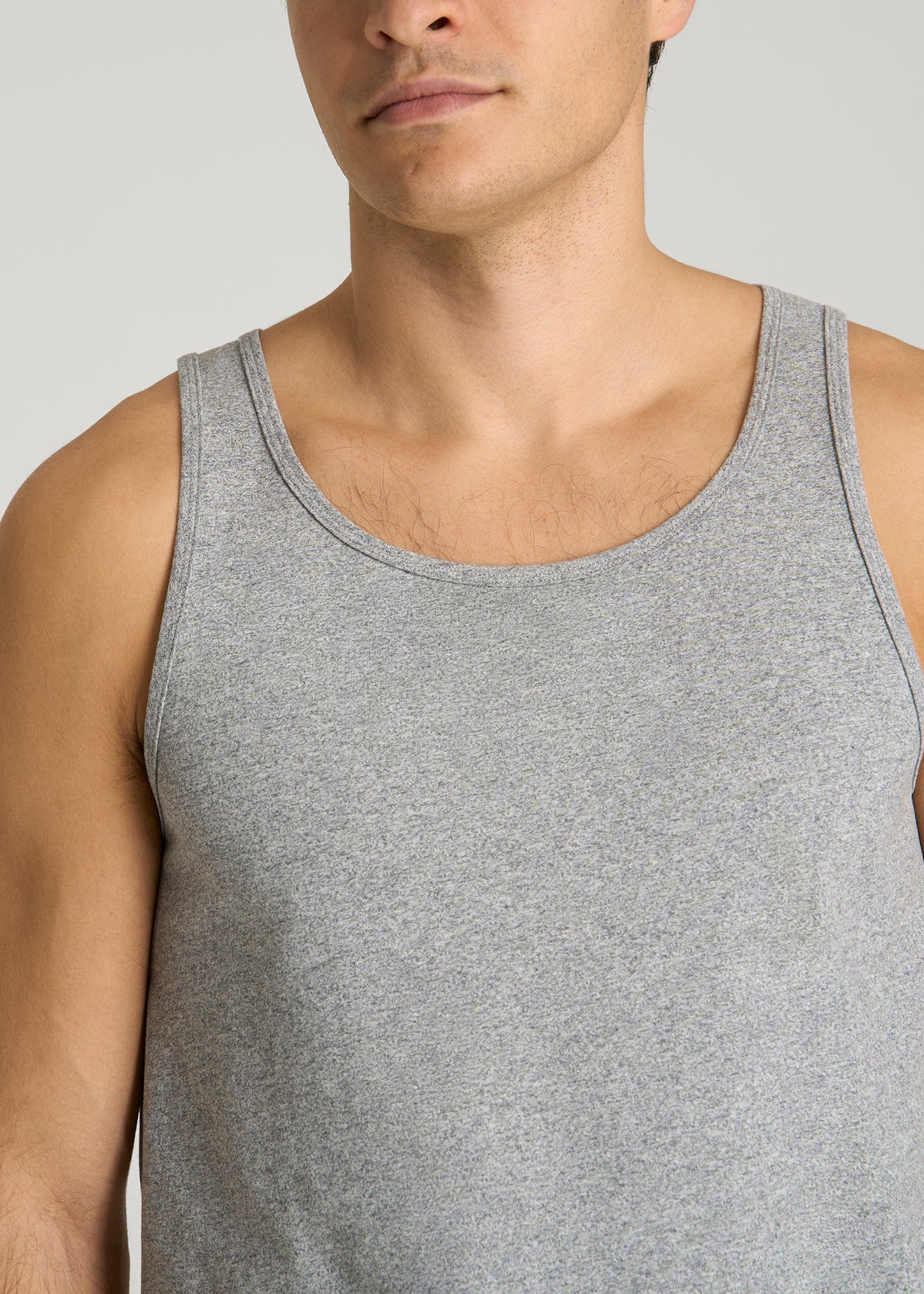 Core Cotton Tank for Tall Men in Heathered Grey