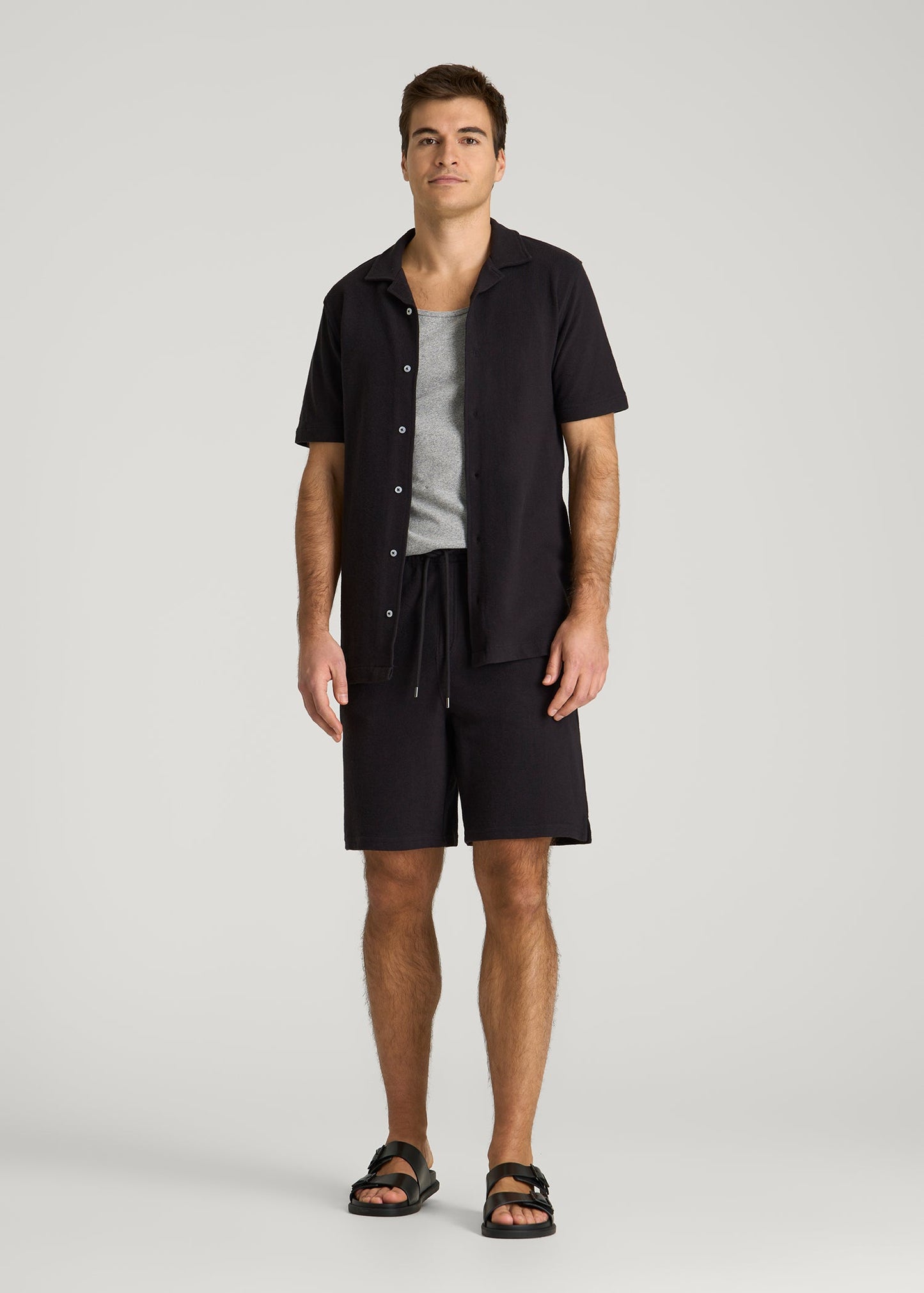 Core Cotton Tank for Tall Men in Heathered Grey