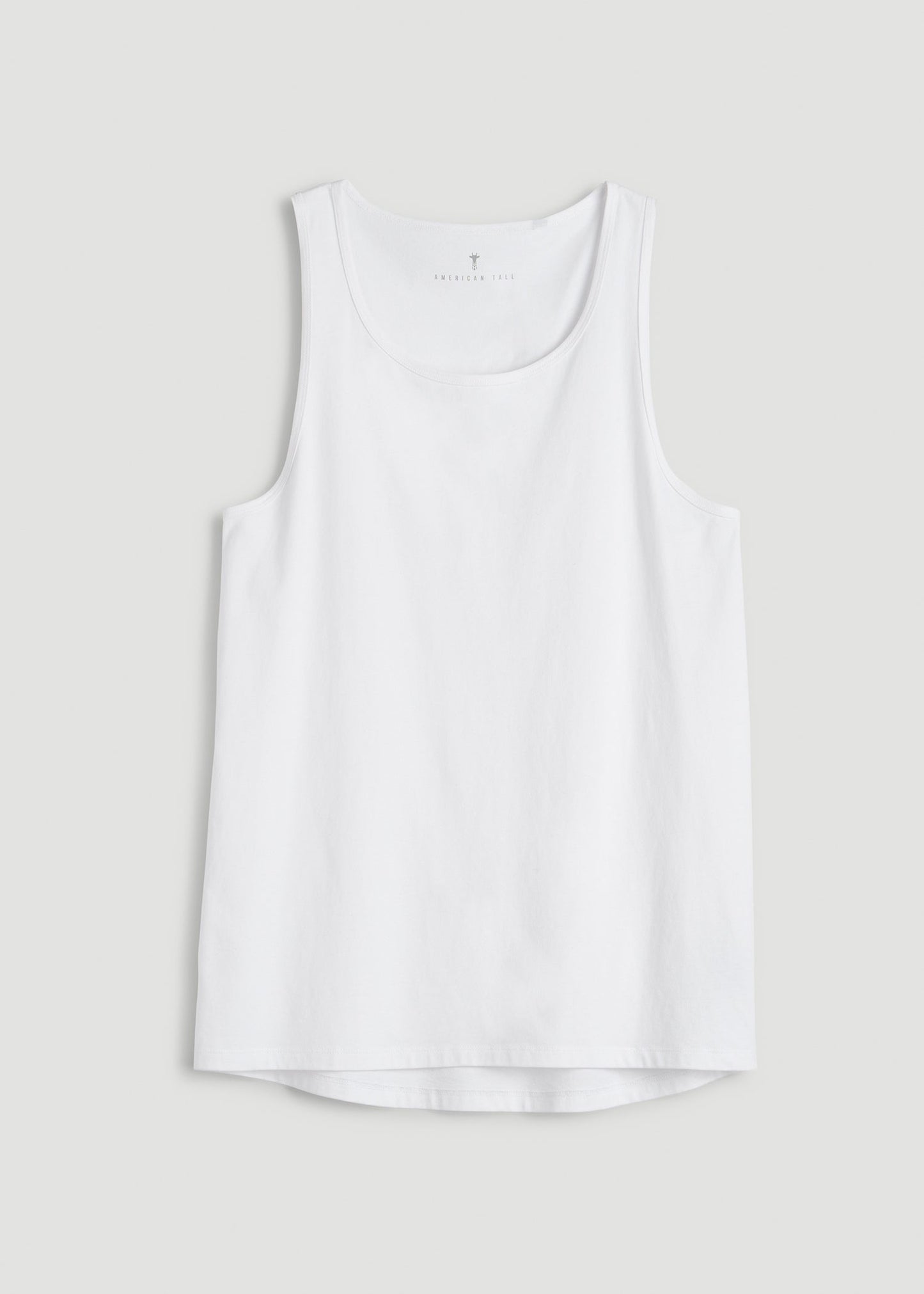 Core Cotton Tank for Tall Men in White