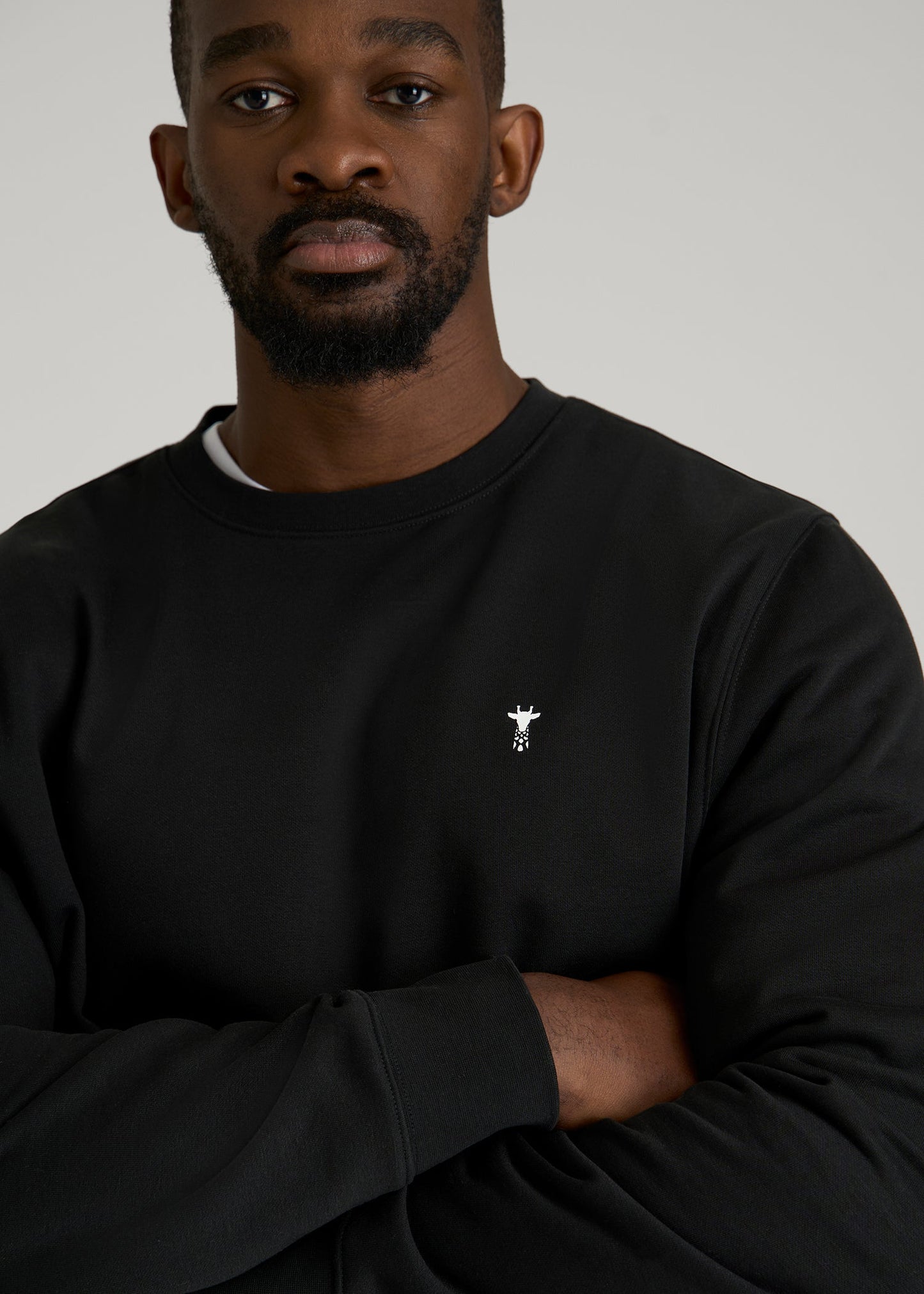 Core Motion Fleece Crewneck for Tall Men in Black