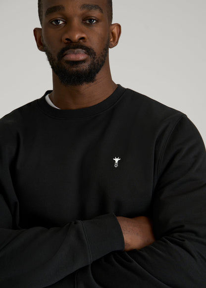 Core Motion Fleece Crewneck for Tall Men in Black