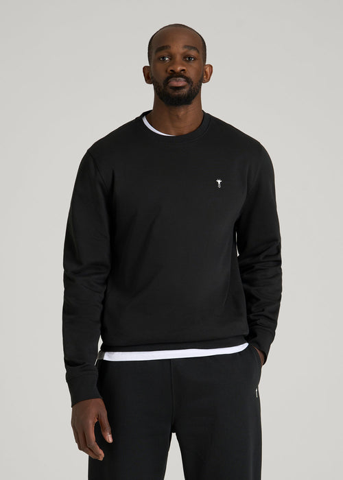 Core Motion Fleece Crewneck for Tall Men in Black