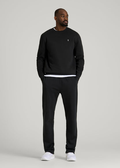 Core Motion Fleece Crewneck for Tall Men in Black