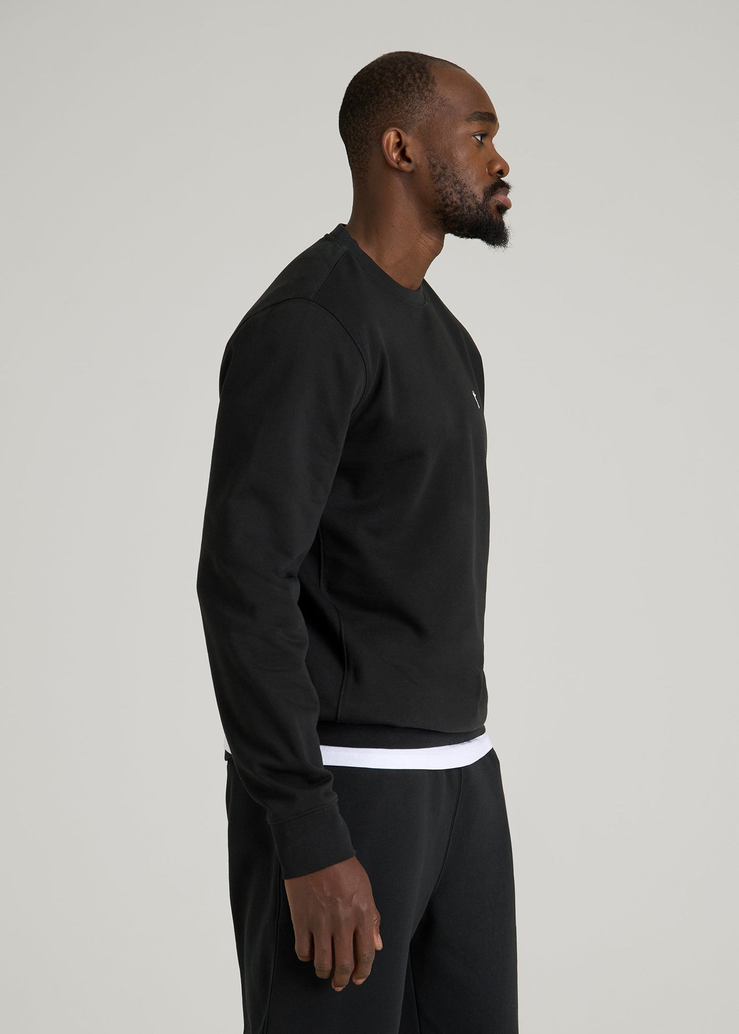 Core Motion Fleece Crewneck for Tall Men in Black