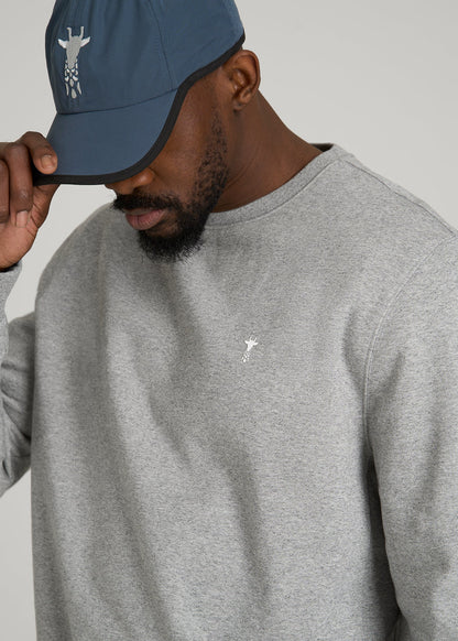 Core Motion Fleece Crewneck for Tall Men in Heathered Grey