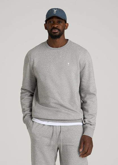 Core Motion Fleece Crewneck for Tall Men in Heathered Grey