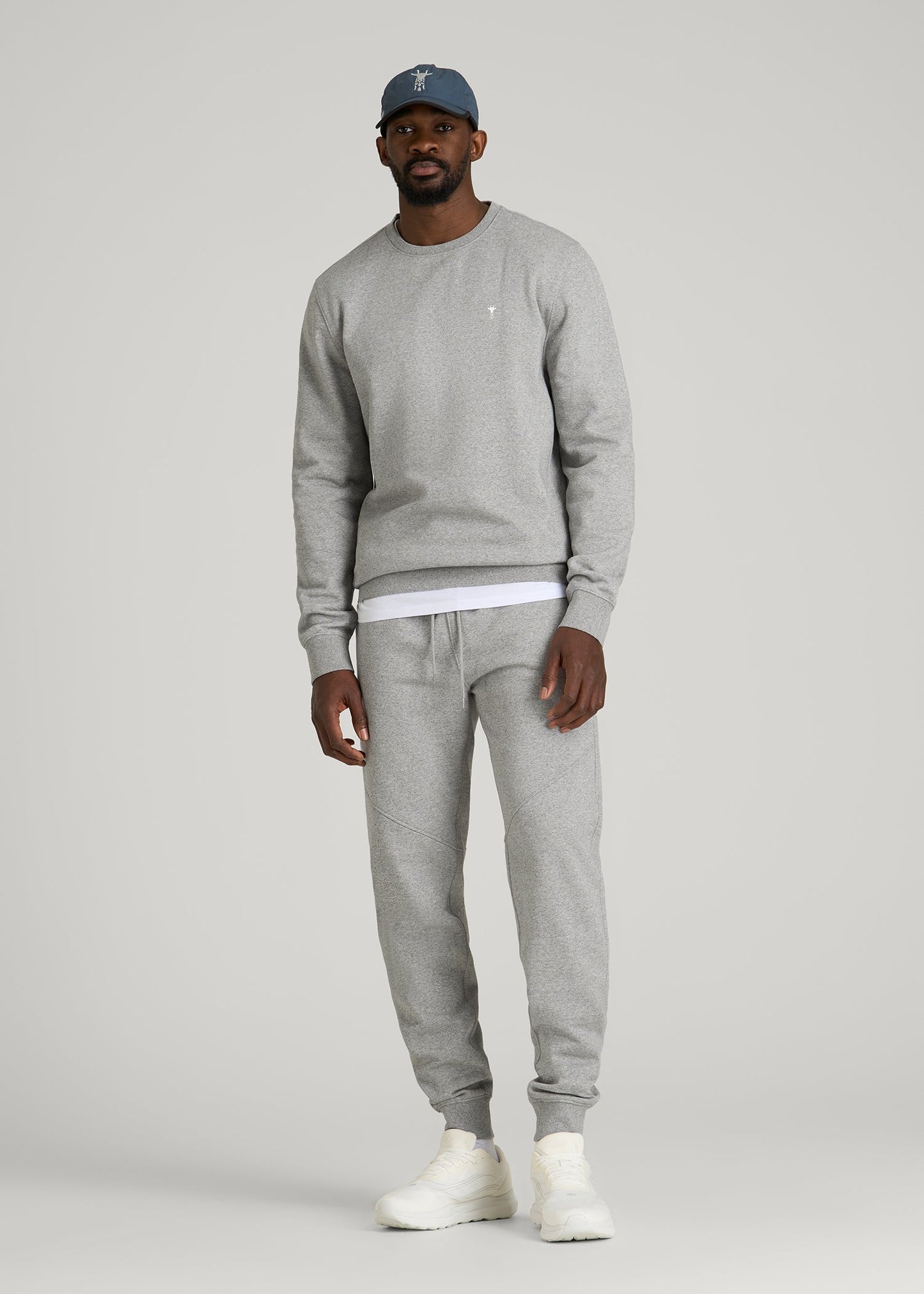 Core Motion Fleece Crewneck for Tall Men in Heathered Grey