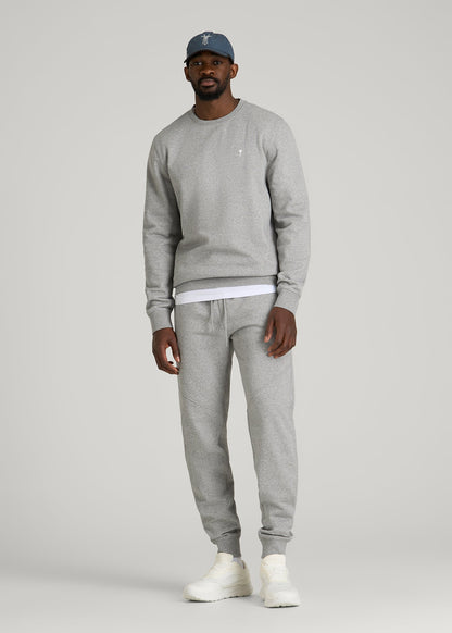 Core Motion Fleece Crewneck for Tall Men in Heathered Grey