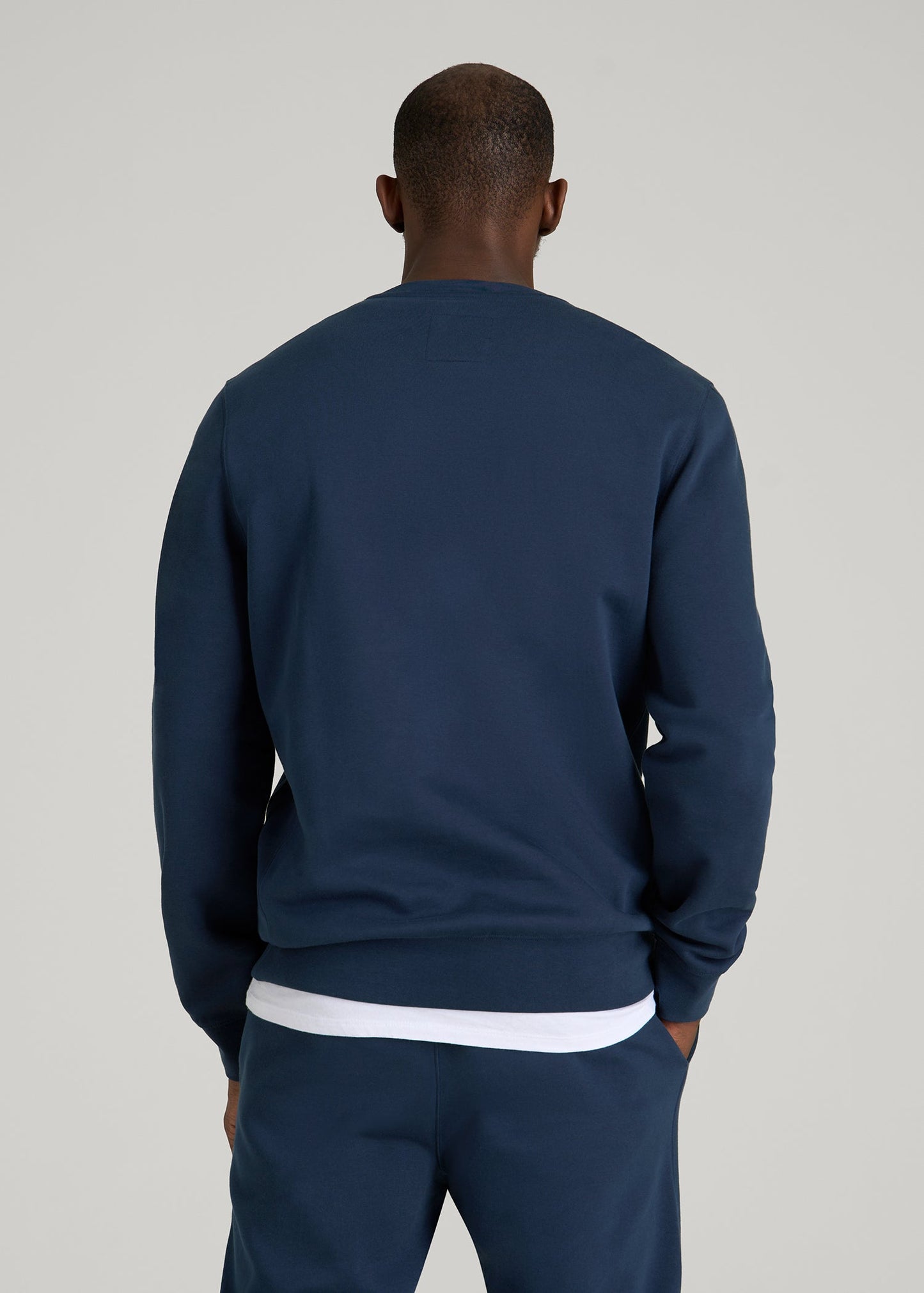 Core Motion Fleece Crewneck for Tall Men in Navy Blue