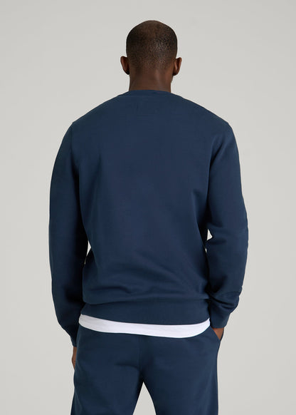 Core Motion Fleece Crewneck for Tall Men in Navy Blue