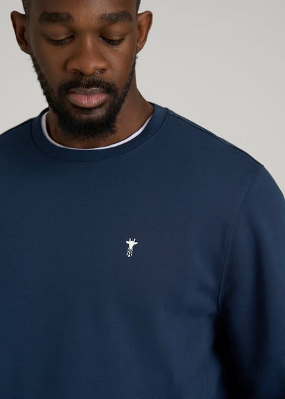 Core Motion Fleece Crewneck for Tall Men in Navy Blue