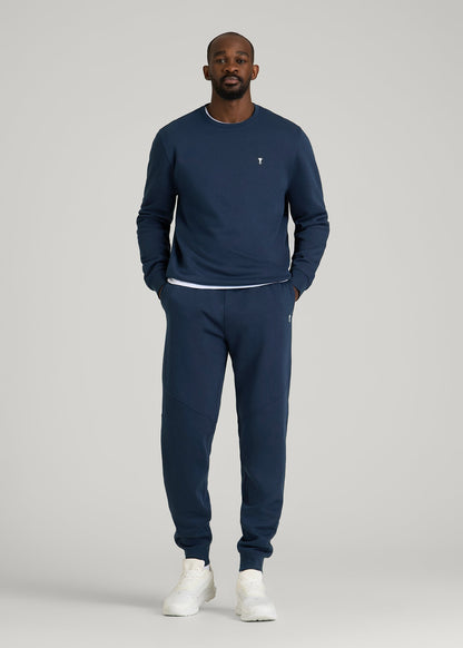 Core Motion Fleece Crewneck for Tall Men in Navy Blue