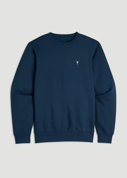 Core Motion Fleece Crewneck for Tall Men in Navy Blue