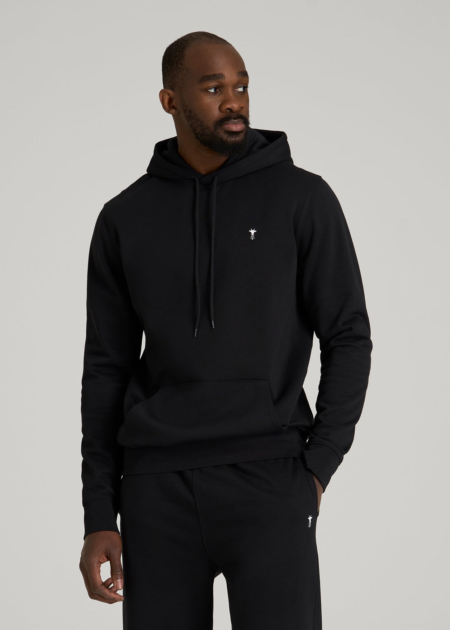 Core Motion Fleece Popover Hoodie for Tall Men in Black