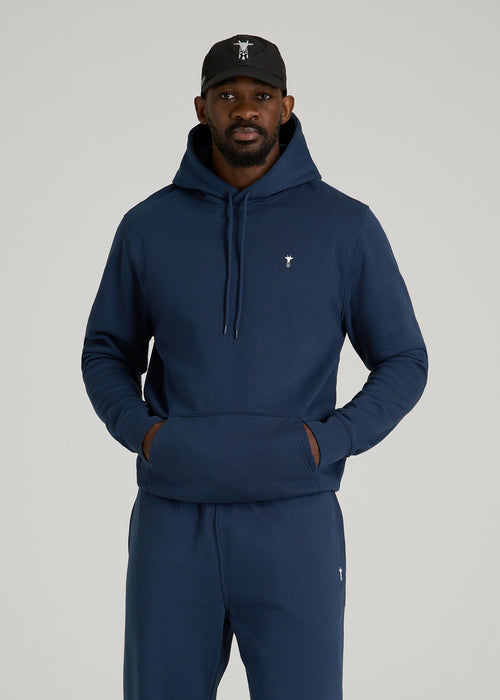 Core Motion Fleece Popover Hoodie for Tall Men in Navy Blue