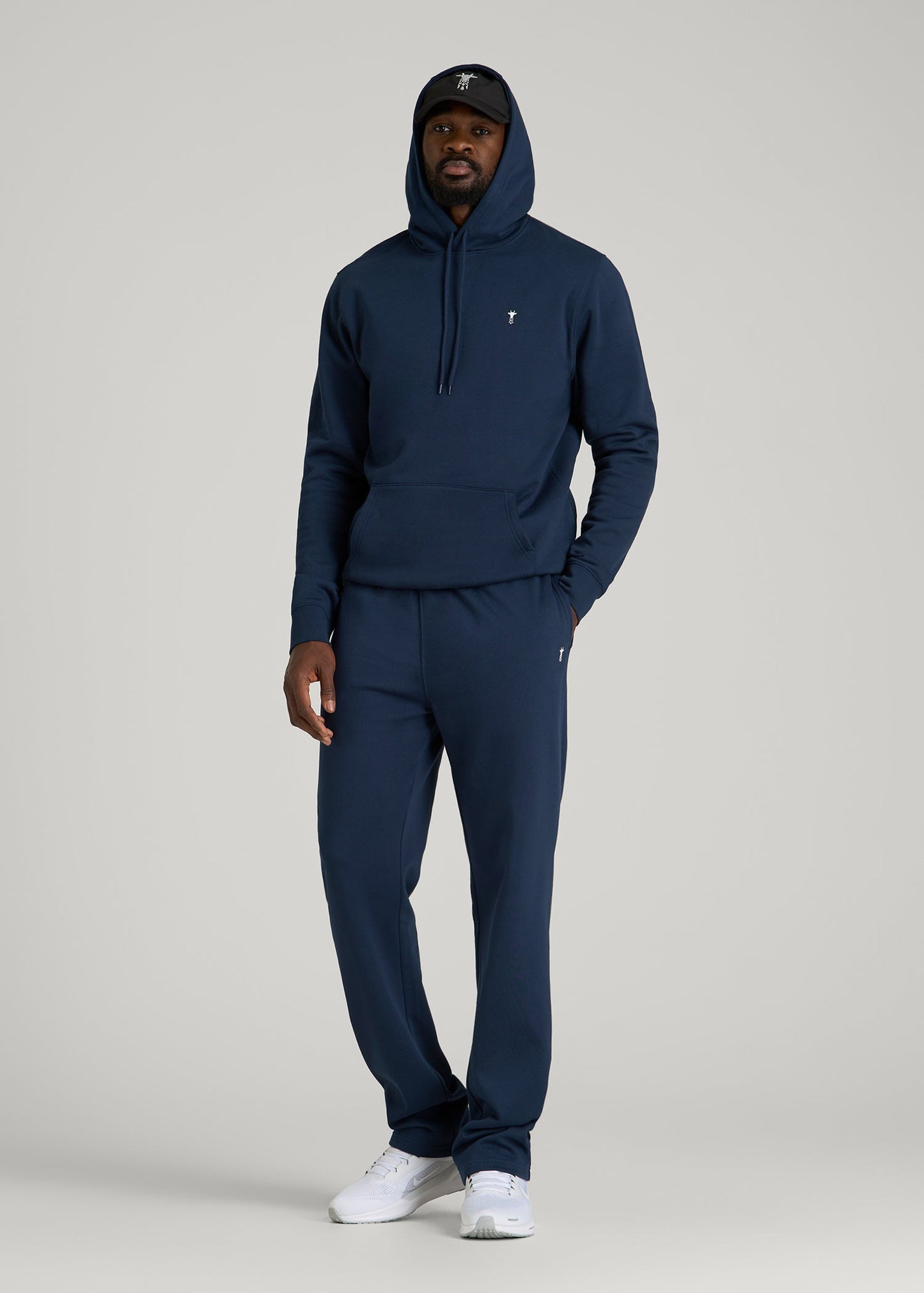 Core Motion Fleece Popover Hoodie for Tall Men in Navy Blue