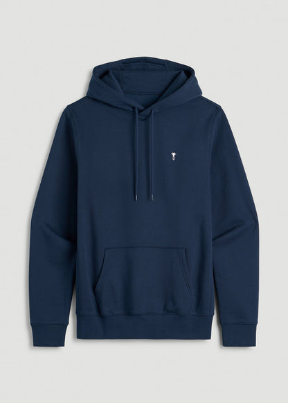 Core Motion Fleece Popover Hoodie for Tall Men in Navy Blue