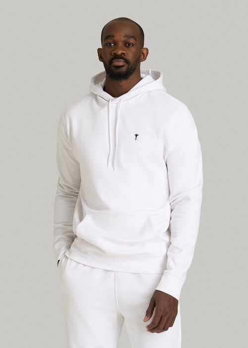 Core Motion Fleece Popover Hoodie for Tall Men in White