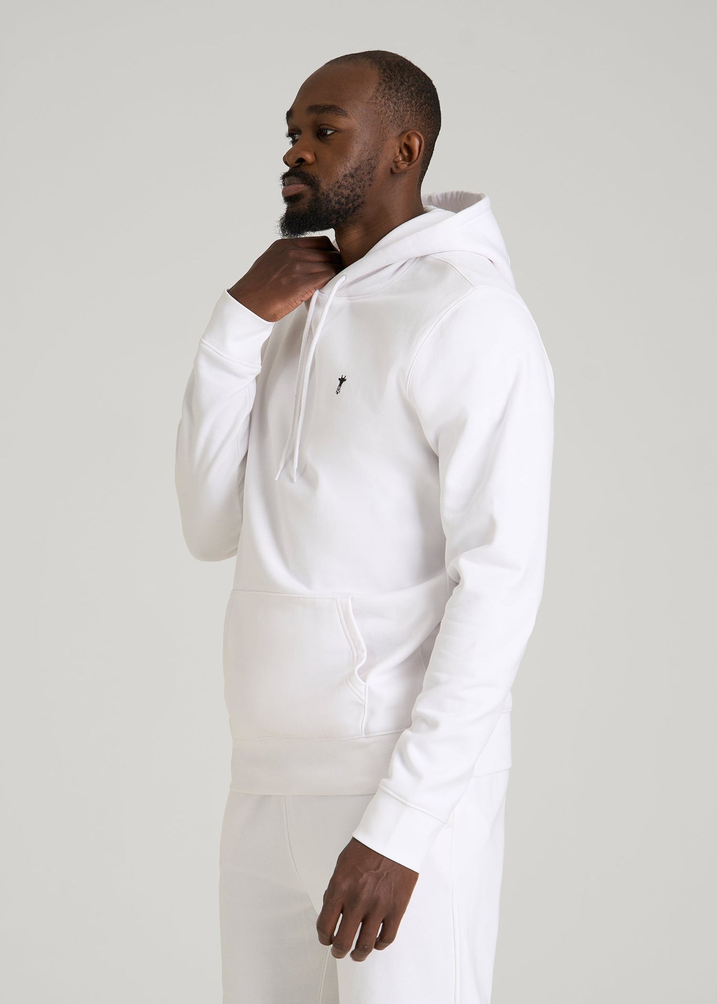Core Motion Fleece Popover Hoodie for Tall Men in White