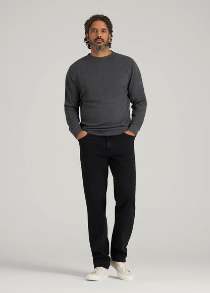 Double Honeycomb Thermal Crewneck  for Tall Men in Charcoal Mix