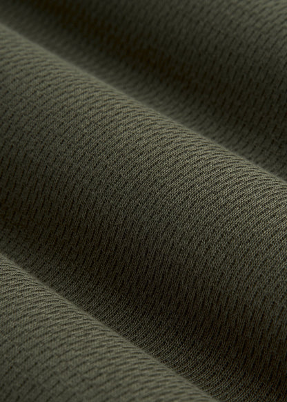 Double Honeycomb Thermal Crewneck for Tall Men in Dark Olive Green
