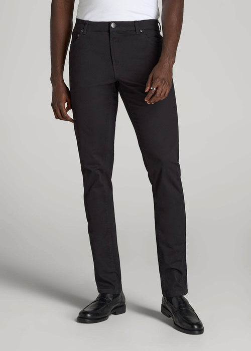 Dylan Slim Fit Five-Pocket Pants For Tall Men in Black