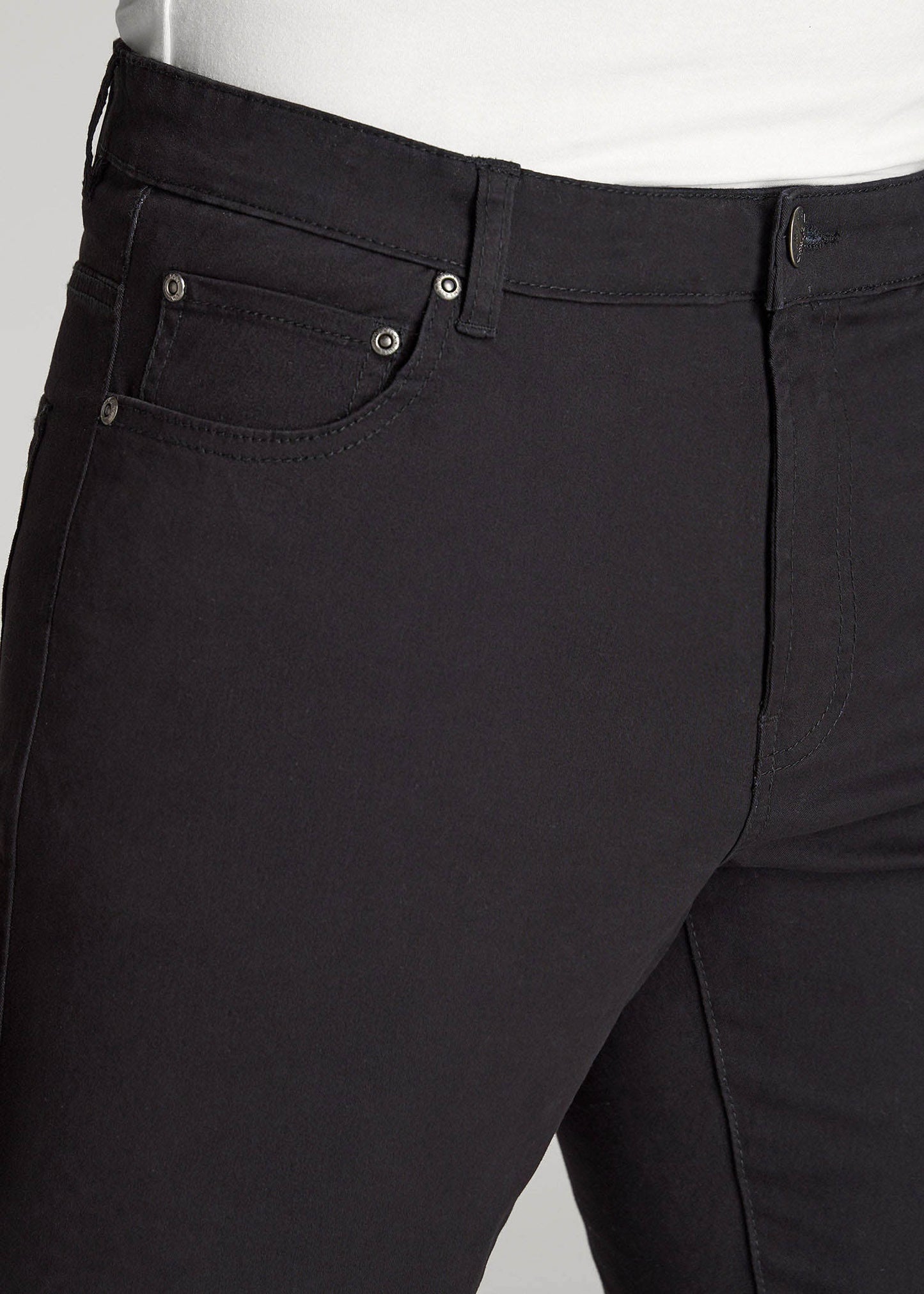 Dylan Slim Fit Five-Pocket Pants For Tall Men in Black