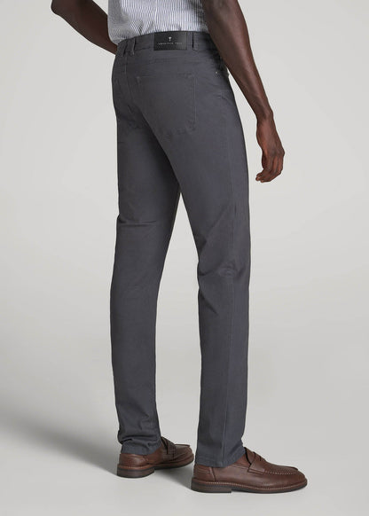 Dylan Slim Fit Five-Pocket Pants For Tall Men in Iron Grey