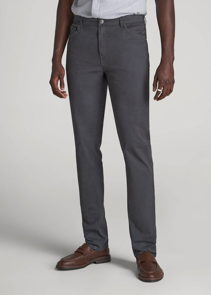 Dylan Slim Fit Five-Pocket Pants For Tall Men in Iron Grey